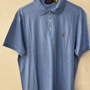 Polo by Ralph Lauren Light Blue Men's Polo Shirt custom slim soft cotton